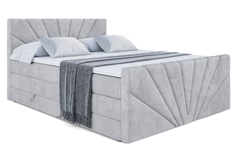 Łóżko kontynentalne z pojemnikiem i materacem H3|H4 MILTIO-Z KING 160x200cm 235574