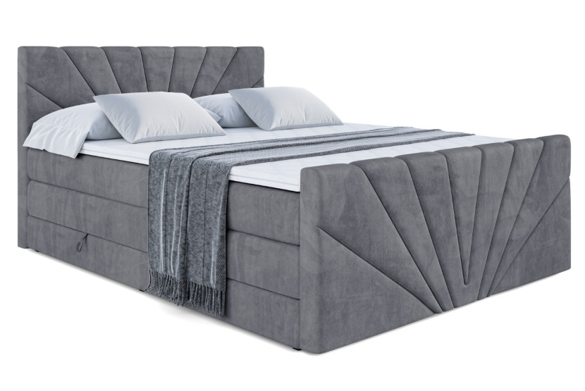 Łóżko kontynentalne z pojemnikiem i materacem H3|H4 MILTIO-Z KING 180x200cm 235552