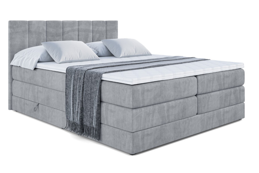 Łóżko kontynentalne z pojemnikiem i materacem H3|H4 MOETI KING 160x200 cm 235564