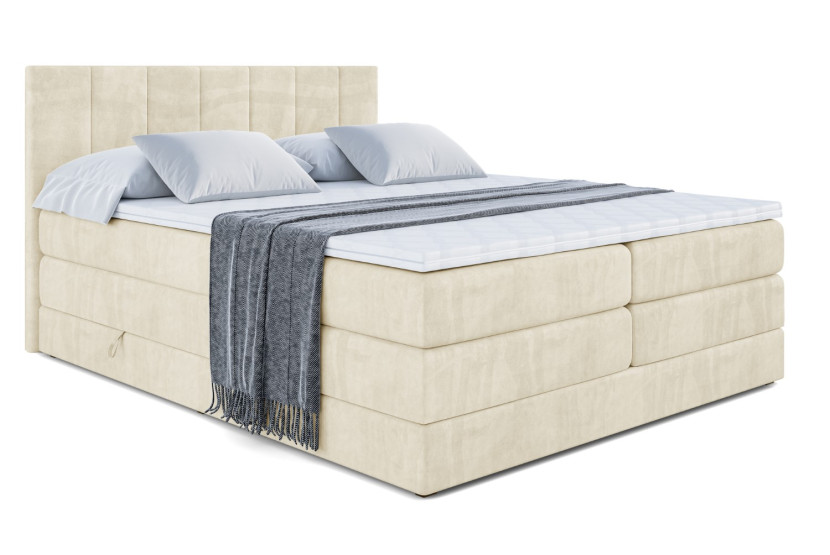 Łóżko kontynentalne z pojemnikiem i materacem H3|H4 MOETI KING 200x200 cm 235539