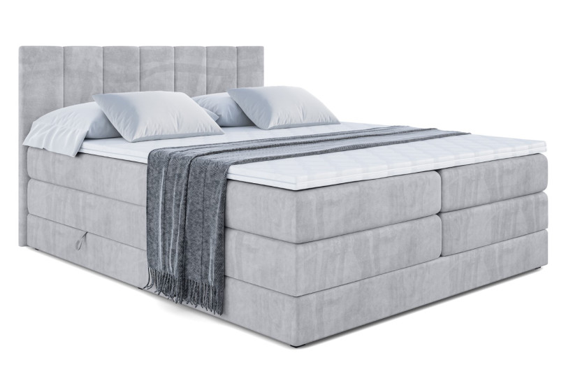 Łóżko kontynentalne z pojemnikiem i materacem H3|H4 MOETI KING 200x200 cm 235560