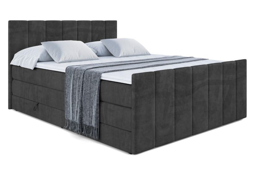 Łóżko kontynentalne z pojemnikiem i materacem H3|H4 MOETI-Z KING 120x200cm 235381