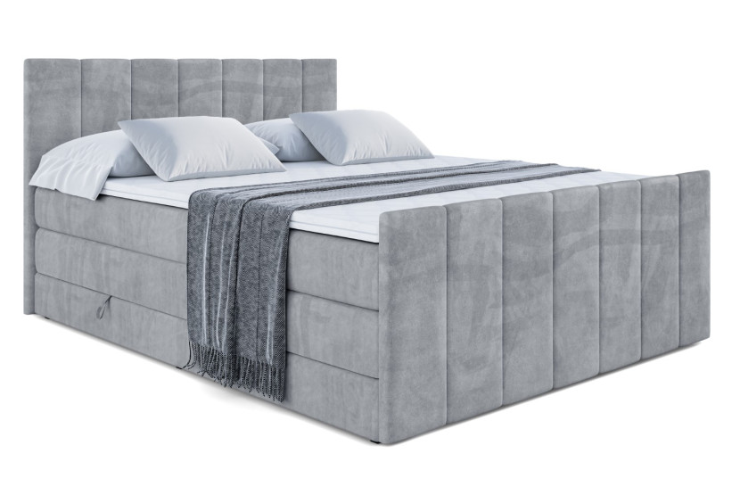 Łóżko kontynentalne z pojemnikiem i materacem H3|H4 MOETI-Z KING 200x200cm 235358