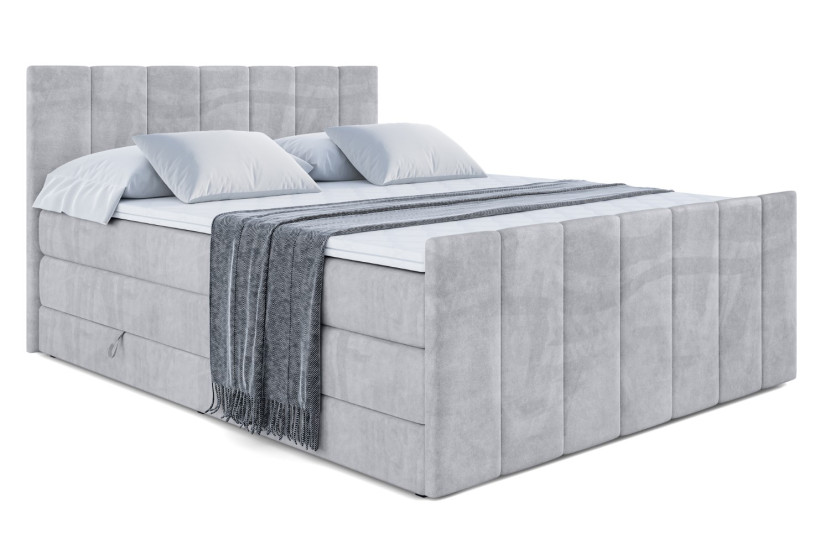 Łóżko kontynentalne z pojemnikiem i materacem H3|H4 MOETI-Z KING 200x200cm 235415