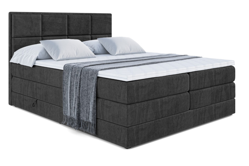 Łóżko kontynentalne z pojemnikiem i materacem H3|H4 NOVA KING 160x200 cm 443530