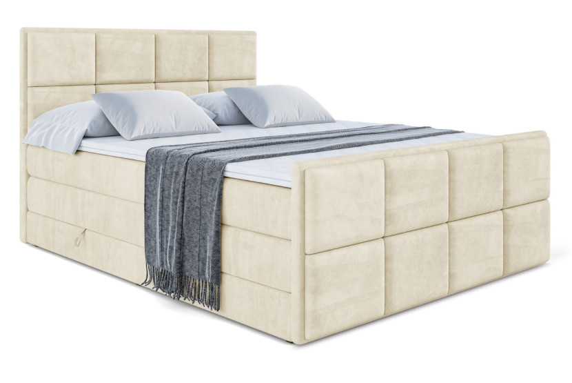 Łóżko kontynentalne z pojemnikiem i materacem H3|H4 NOVA-Z KING 120x200cm 443579
