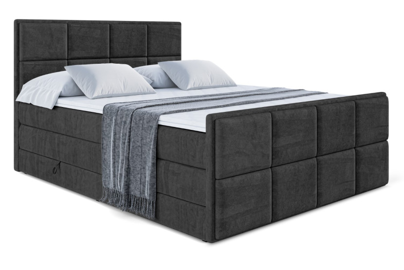 Łóżko kontynentalne z pojemnikiem i materacem H3|H4 NOVA-Z KING 180x200cm 443522