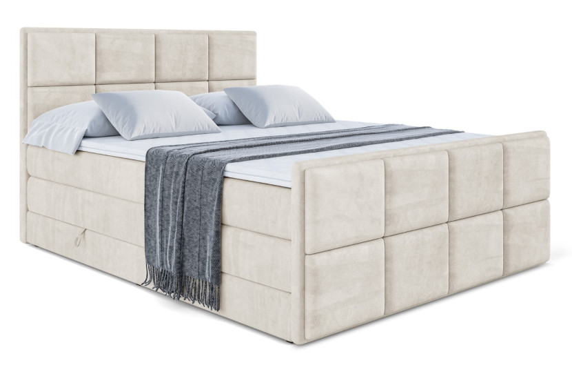 Łóżko kontynentalne z pojemnikiem i materacem H3|H4 NOVA-Z KING 180x200cm 443576