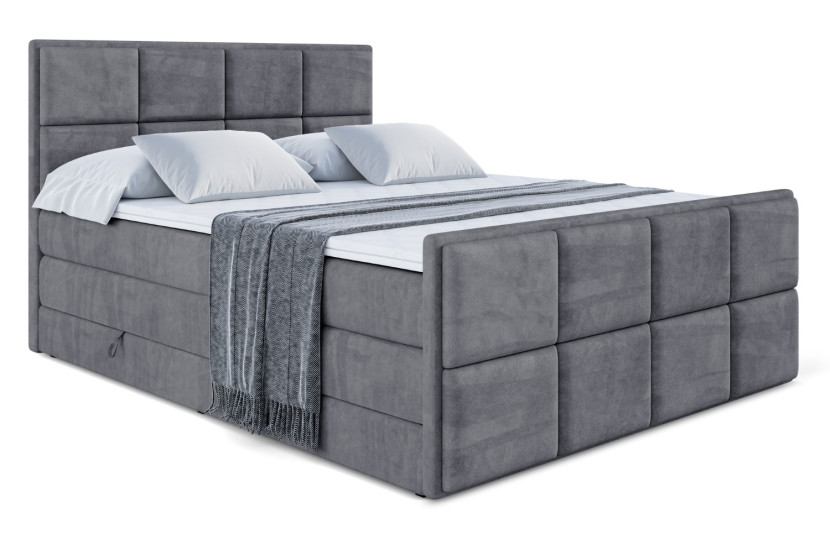 Łóżko kontynentalne z pojemnikiem i materacem H3|H4 NOVA-Z KING 180x200cm 443587