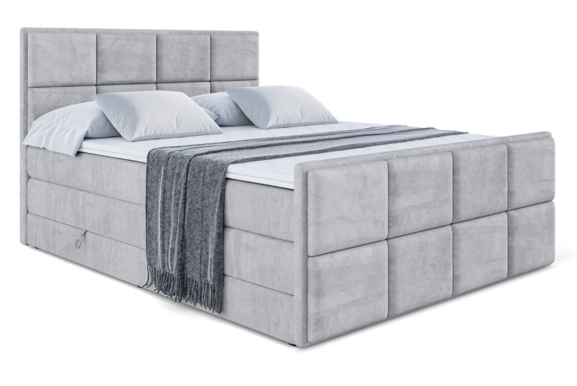 Łóżko kontynentalne z pojemnikiem i materacem H3|H4 NOVA-Z KING 200x200cm 443523
