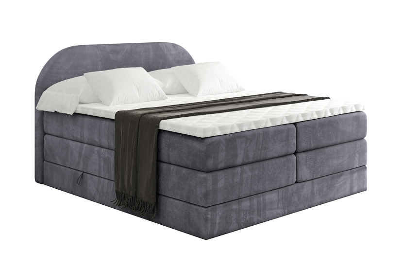 Łóżko kontynentalne z pojemnikiem i materacem H3|H4 NOX KING 160x200 cm 526577