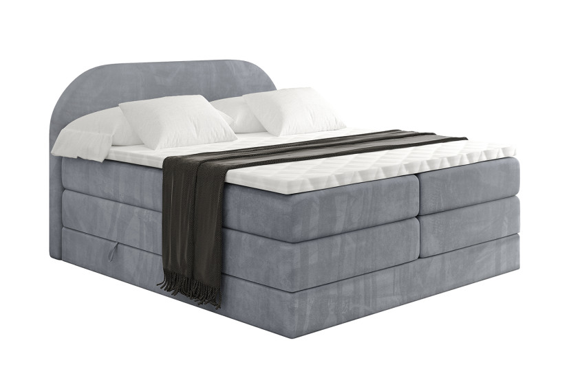 Łóżko kontynentalne z pojemnikiem i materacem H3|H4 NOX KING 200x200 cm 526560
