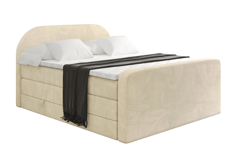 Łóżko kontynentalne z pojemnikiem i materacem H3|H4 NOX-Z KING 160x200cm 524907