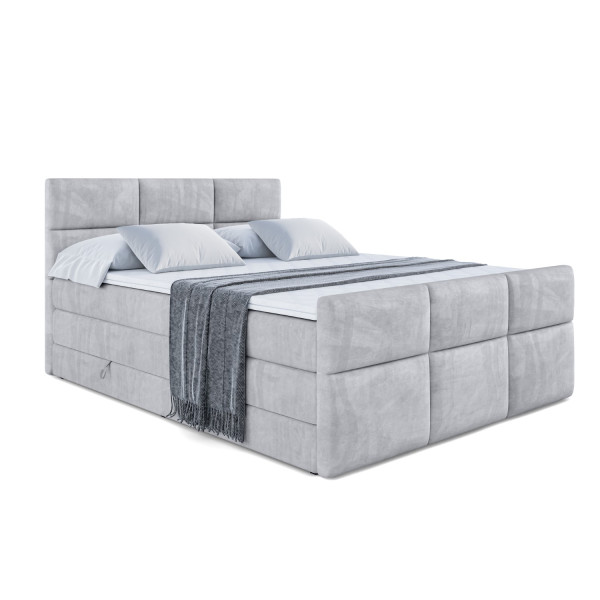 Łóżko kontynentalne z pojemnikiem i materacem H3|H4 OHIO-Z KING 200x200cm 235248