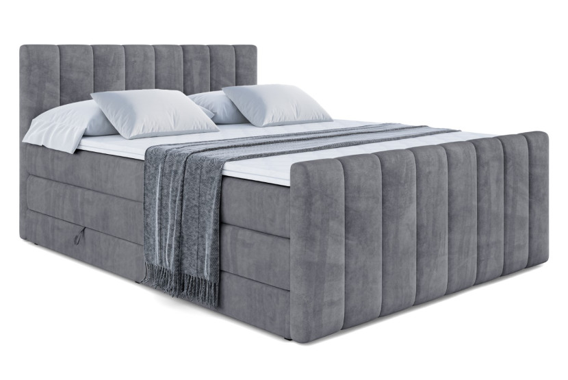 Łóżko kontynentalne z pojemnikiem i materacem H3|H4 OTTA-Z KING 120x200cm 234922