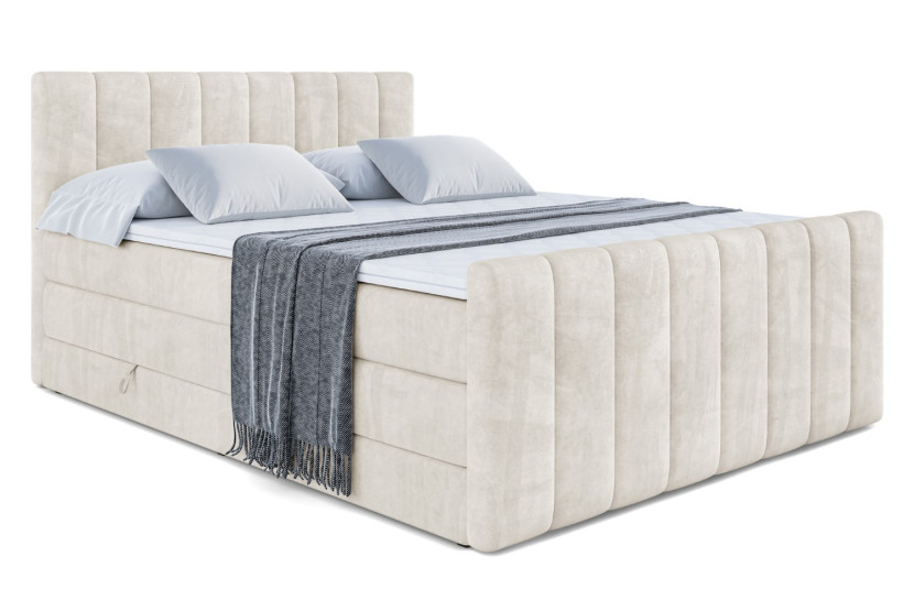 Łóżko kontynentalne z pojemnikiem i materacem H3|H4 OTTA-Z KING 120x200cm 234917