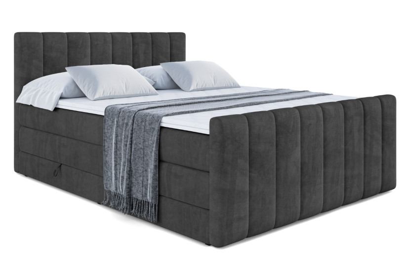 Łóżko kontynentalne z pojemnikiem i materacem H3|H4 OTTA-Z KING 160x200cm 234943