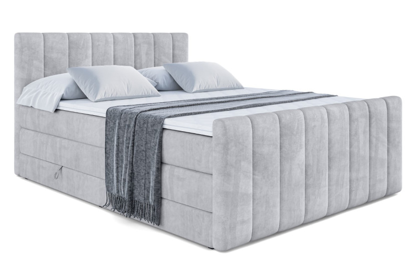 Łóżko kontynentalne z pojemnikiem i materacem H3|H4 OTTA-Z KING 200x200cm 234926
