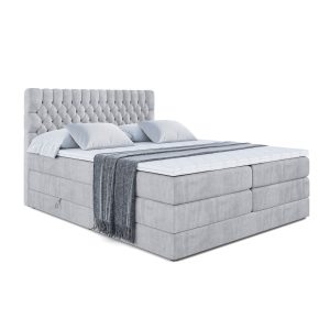 Łóżko kontynentalne z pojemnikiem i materacem H3|H4 SERENE KING 200×200 cm 358614