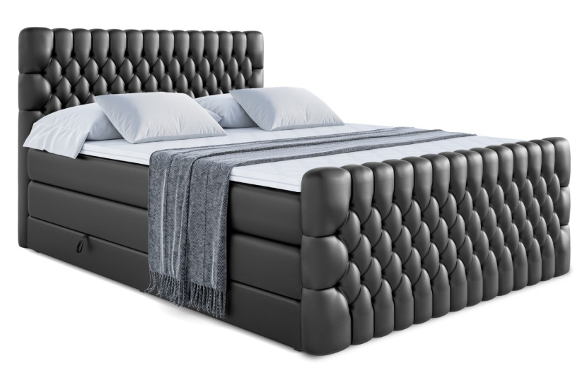 Łóżko kontynentalne z pojemnikiem i materacem H3|H4 SERENE-Z KING 160x200cm 654692