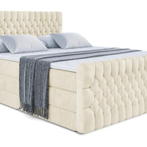 Łóżko kontynentalne z pojemnikiem i materacem H3|H4 SERENE-Z KING 200x200cm 654579 Łóżko kontynentalne z pojemnikiem i materacem H3|H4 SERENE-Z KING 200x200cm 654579