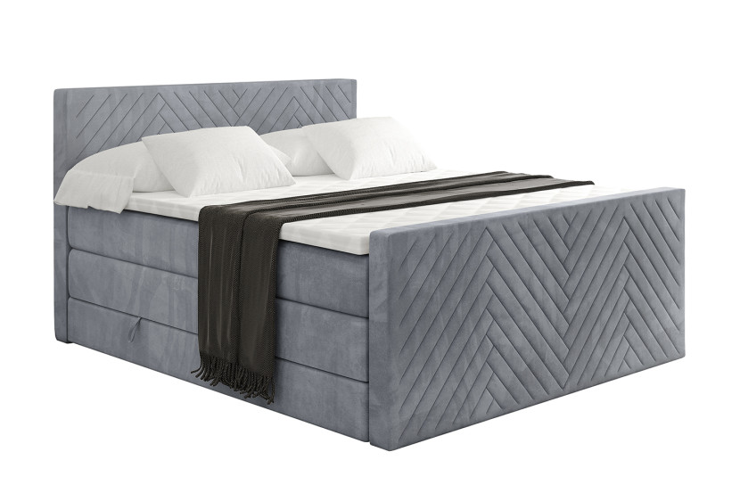 Łóżko kontynentalne z pojemnikiem i materacem H3|H4 VEXA-Z KING 140x200cm 525174