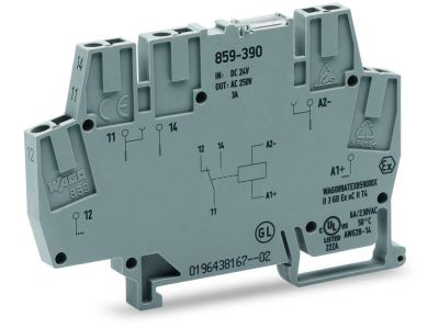 Złączka z przekaźnikiem minaturowym 16,8-30V DC, 1p | 859-390 Wago