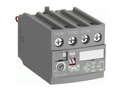 Zwłoka czasowa czołowa do AF09…AF96, 24-240V AC/DC, ON-delay, 1NO+1NC, TEF4-ON, zaciski śrubowe | 1SBN020112R1000 ABB