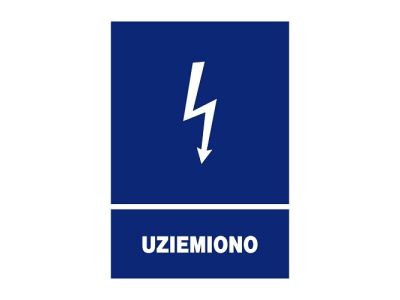 Znak elektryczny informacyjny 148×210 „UZIEMIONO” ZEI/A-2 | ZEI/A-2 Trytyt