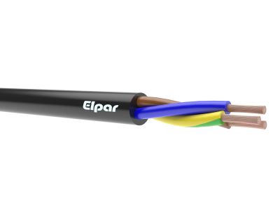 Przewód mieszkaniowy H03VV-F (OMY) 3×0,75 żo 300/300V czarny KRĄŻEK | 5901854403014 Elpar