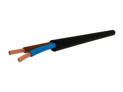 Przewód mieszkaniowy H03VV-F (OMY) 2×0,5 300/300V czarny KRĄŻEK | 5901854402949 Elpar
