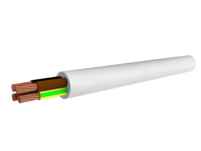 Przewód mieszkaniowy H03VV-F (OMY) 4×0,5 żo 300/300V biały KRĄŻEK | 5901259804423 Ełktrim